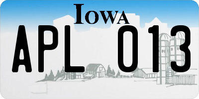 IA license plate APL013