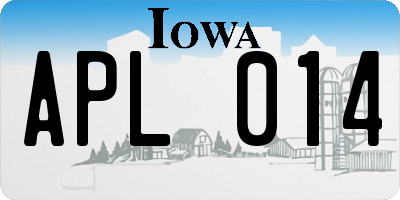 IA license plate APL014