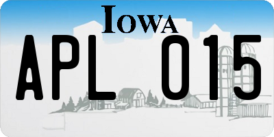 IA license plate APL015