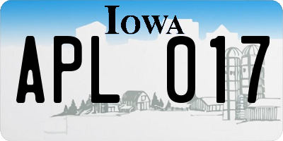IA license plate APL017