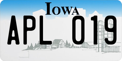 IA license plate APL019