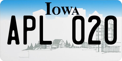 IA license plate APL020