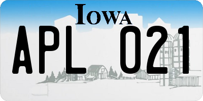 IA license plate APL021