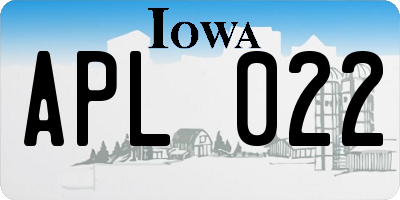 IA license plate APL022