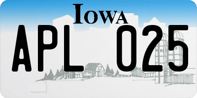 IA license plate APL025