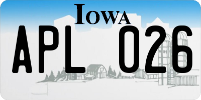 IA license plate APL026