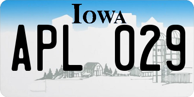 IA license plate APL029