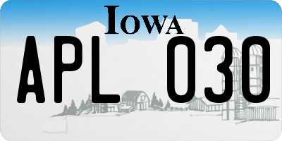 IA license plate APL030