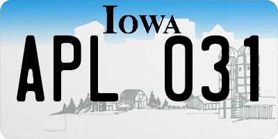 IA license plate APL031