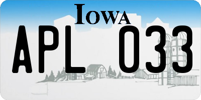 IA license plate APL033