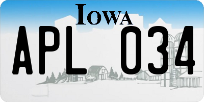 IA license plate APL034