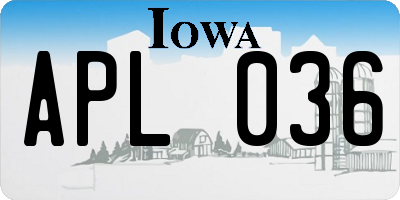 IA license plate APL036