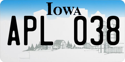 IA license plate APL038