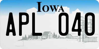 IA license plate APL040