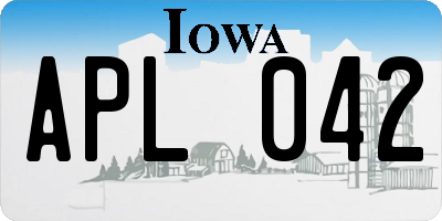 IA license plate APL042