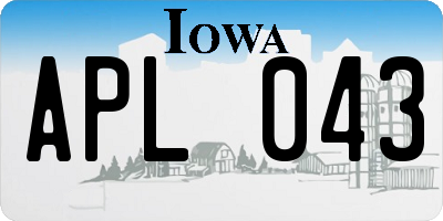 IA license plate APL043