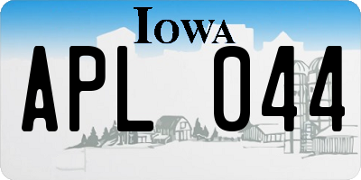 IA license plate APL044