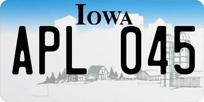 IA license plate APL045