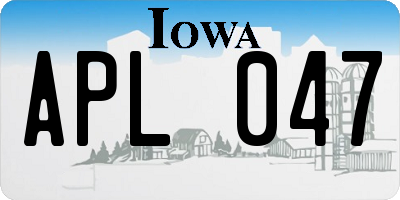 IA license plate APL047