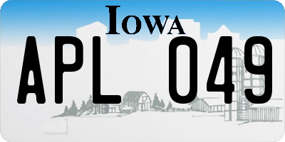 IA license plate APL049