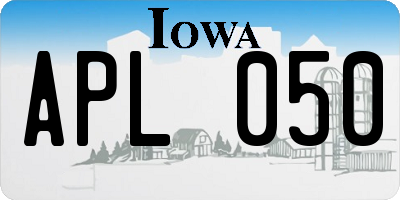 IA license plate APL050