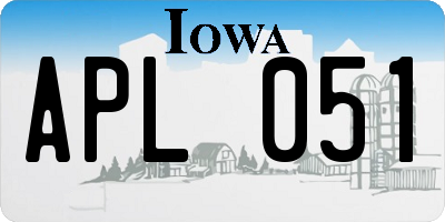 IA license plate APL051