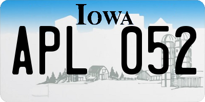 IA license plate APL052