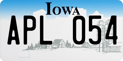 IA license plate APL054