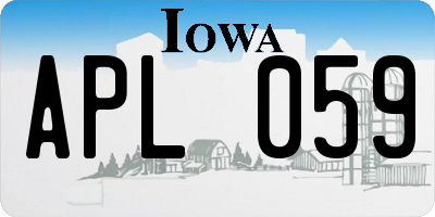 IA license plate APL059