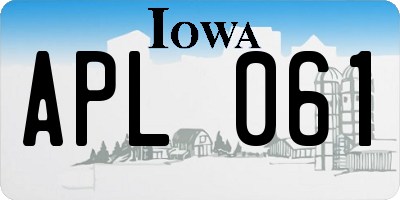 IA license plate APL061