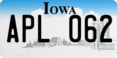 IA license plate APL062