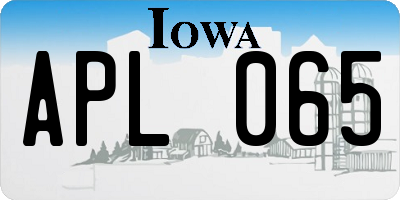 IA license plate APL065