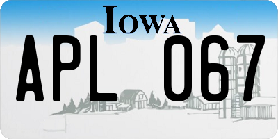 IA license plate APL067