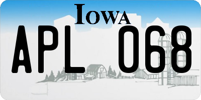 IA license plate APL068