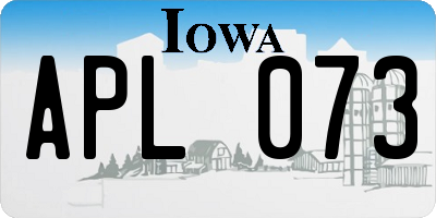 IA license plate APL073
