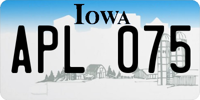 IA license plate APL075