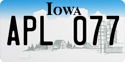 IA license plate APL077