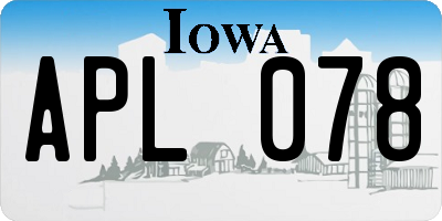 IA license plate APL078