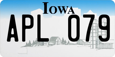 IA license plate APL079
