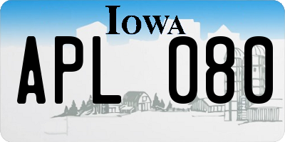 IA license plate APL080