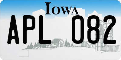 IA license plate APL082