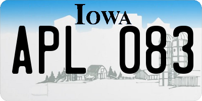 IA license plate APL083