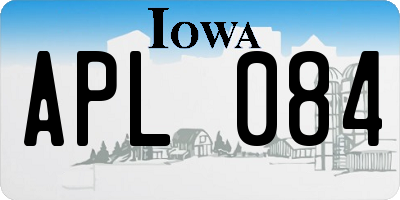 IA license plate APL084