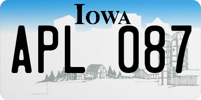 IA license plate APL087