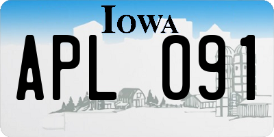 IA license plate APL091
