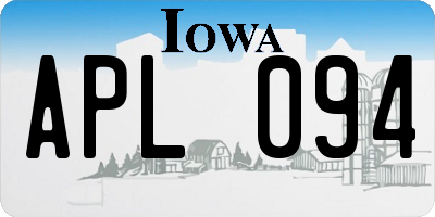 IA license plate APL094