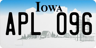 IA license plate APL096