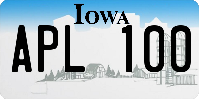 IA license plate APL100