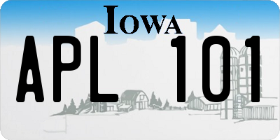 IA license plate APL101