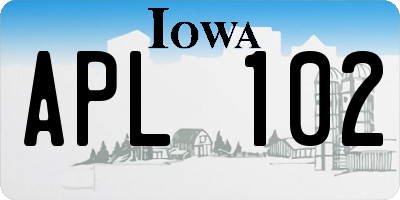IA license plate APL102